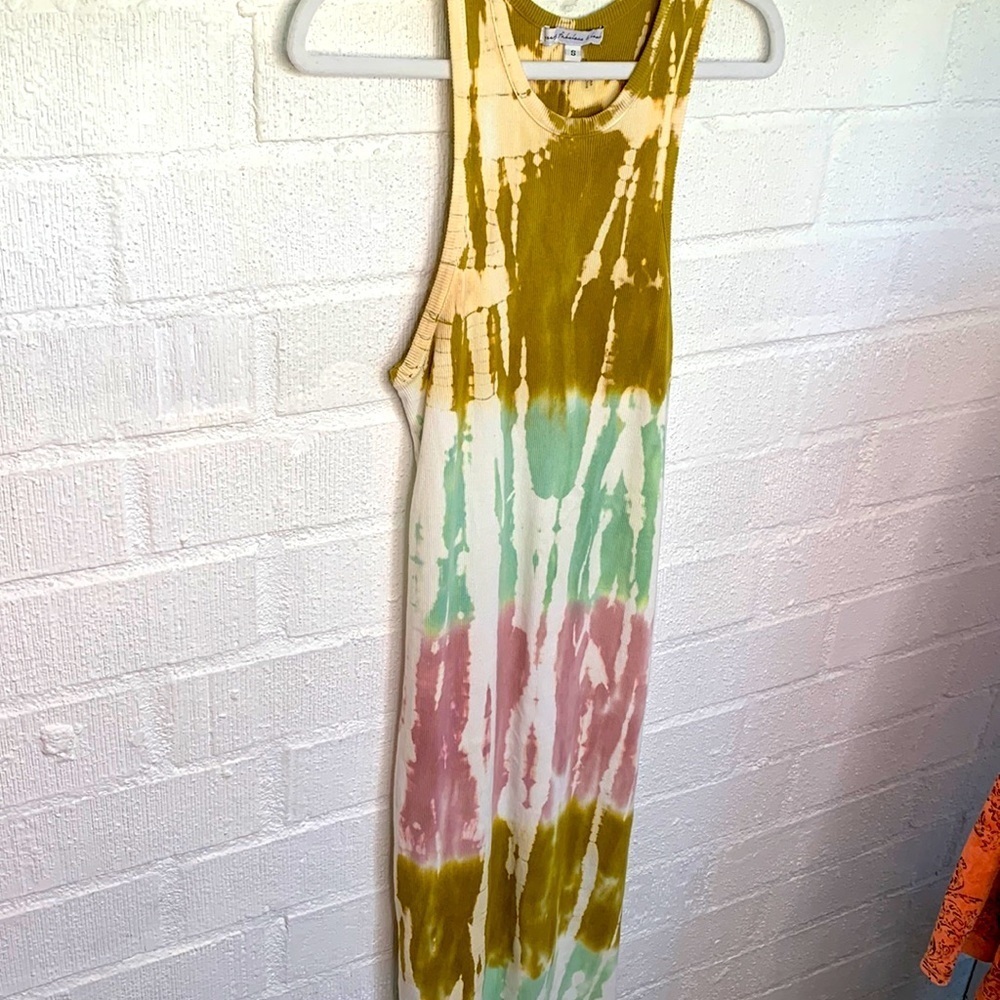 Young Fabulous & Broke Tie Dye Ribbed Knee Length Racerback Dress sz Small - Picture 3 of 7